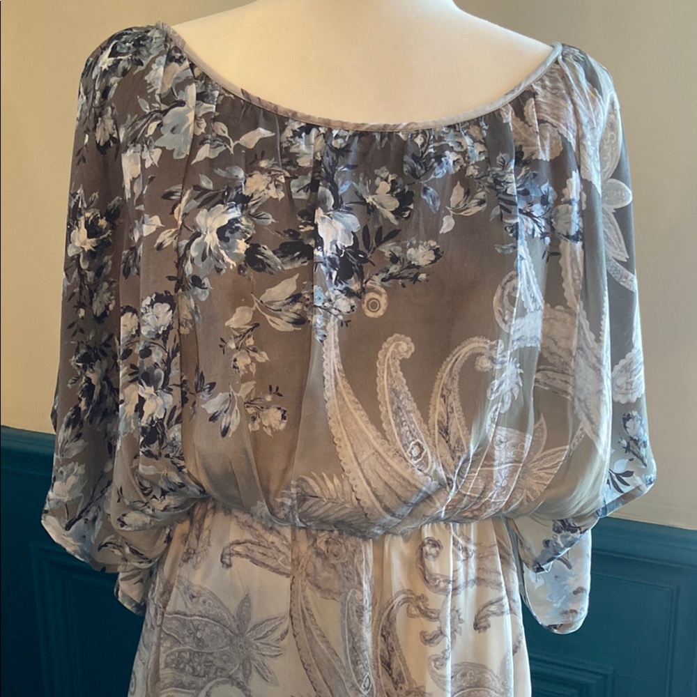 Exquisite Floral and Paisley Print Maxi Dress, Soft Surroundings, size XS/S